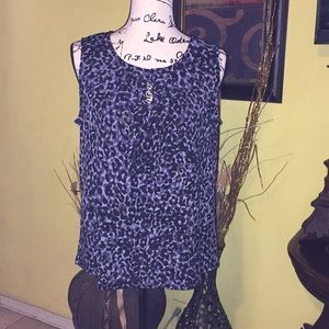 Anne Klein women top size m color darck gray new